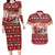 Dog Sled Christmas Couples Matching Long Sleeve Bodycon Dress and Hawaiian Shirt Husky Sleigh Ride Design - Wonder Print Shop