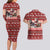 Dog Sled Christmas Couples Matching Long Sleeve Bodycon Dress and Hawaiian Shirt Husky Sleigh Ride Design - Wonder Print Shop