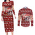 Dog Sled Christmas Couples Matching Long Sleeve Bodycon Dress and Long Sleeve Button Shirt Husky Sleigh Ride Design - Wonder Print Shop