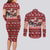 Dog Sled Christmas Couples Matching Long Sleeve Bodycon Dress and Long Sleeve Button Shirt Husky Sleigh Ride Design - Wonder Print Shop