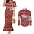 Dog Sled Christmas Couples Matching Mermaid Dress and Long Sleeve Button Shirt Husky Sleigh Ride Design - Wonder Print Shop