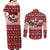 Dog Sled Christmas Couples Matching Off Shoulder Maxi Dress and Long Sleeve Button Shirt Husky Sleigh Ride Design - Wonder Print Shop