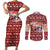 Dog Sled Christmas Couples Matching Short Sleeve Bodycon Dress and Long Sleeve Button Shirt Husky Sleigh Ride Design - Wonder Print Shop