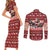 Dog Sled Christmas Couples Matching Short Sleeve Bodycon Dress and Long Sleeve Button Shirt Husky Sleigh Ride Design - Wonder Print Shop