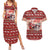 Dog Sled Christmas Couples Matching Summer Maxi Dress and Hawaiian Shirt Husky Sleigh Ride Design - Wonder Print Shop