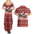 Dog Sled Christmas Couples Matching Summer Maxi Dress and Hawaiian Shirt Husky Sleigh Ride Design - Wonder Print Shop