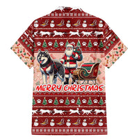 Dog Sled Christmas Family Matching Mermaid Dress and Hawaiian Shirt Husky Sleigh Ride Design - Wonder Print Shop