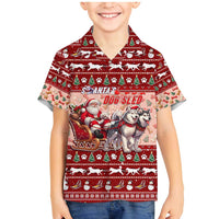 Dog Sled Christmas Family Matching Mermaid Dress and Hawaiian Shirt Husky Sleigh Ride Design - Wonder Print Shop