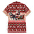 Dog Sled Christmas Family Matching Off The Shoulder Long Sleeve Dress and Hawaiian Shirt Husky Sleigh Ride Design - Wonder Print Shop