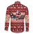 Dog Sled Christmas Family Matching Off The Shoulder Long Sleeve Dress and Hawaiian Shirt Husky Sleigh Ride Design - Wonder Print Shop