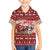Dog Sled Christmas Family Matching Off The Shoulder Long Sleeve Dress and Hawaiian Shirt Husky Sleigh Ride Design - Wonder Print Shop