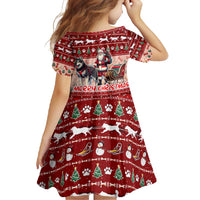 Dog Sled Christmas Family Matching Off Shoulder Maxi Dress and Hawaiian Shirt Husky Sleigh Ride Design - Wonder Print Shop