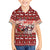 Dog Sled Christmas Family Matching Off Shoulder Short Dress and Hawaiian Shirt Husky Sleigh Ride Design - Wonder Print Shop