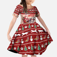 Dog Sled Christmas Family Matching Tank Maxi Dress and Hawaiian Shirt Husky Sleigh Ride Design - Wonder Print Shop
