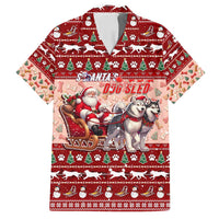 Dog Sled Christmas Family Matching Tank Maxi Dress and Hawaiian Shirt Husky Sleigh Ride Design - Wonder Print Shop