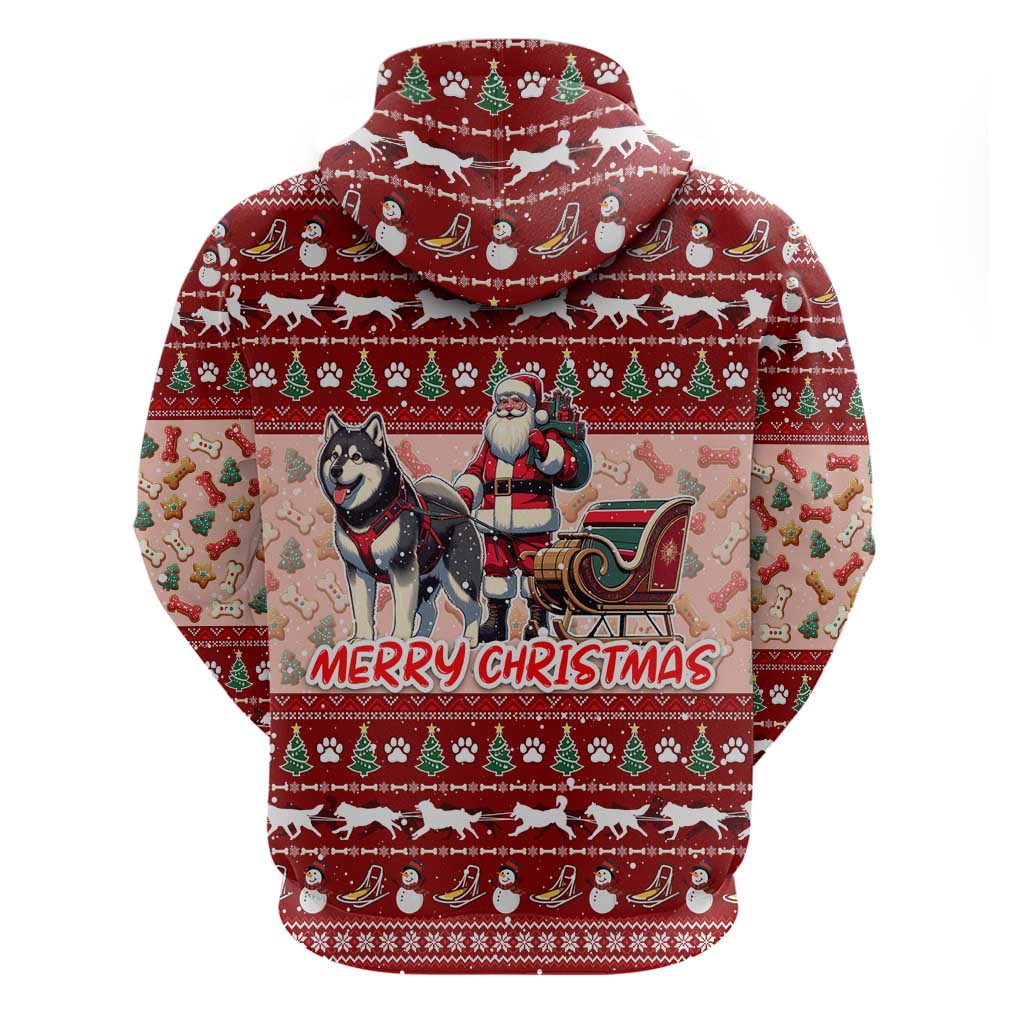 Dog Sled Christmas Hoodie Husky Sleigh Ride Design - Wonder Print Shop