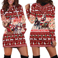 Dog Sled Christmas Hoodie Dress Husky Sleigh Ride Design - Wonder Print Shop