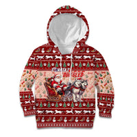 Dog Sled Christmas Kid Hoodie Husky Sleigh Ride Design - Wonder Print Shop
