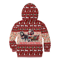 Dog Sled Christmas Kid Hoodie Husky Sleigh Ride Design - Wonder Print Shop
