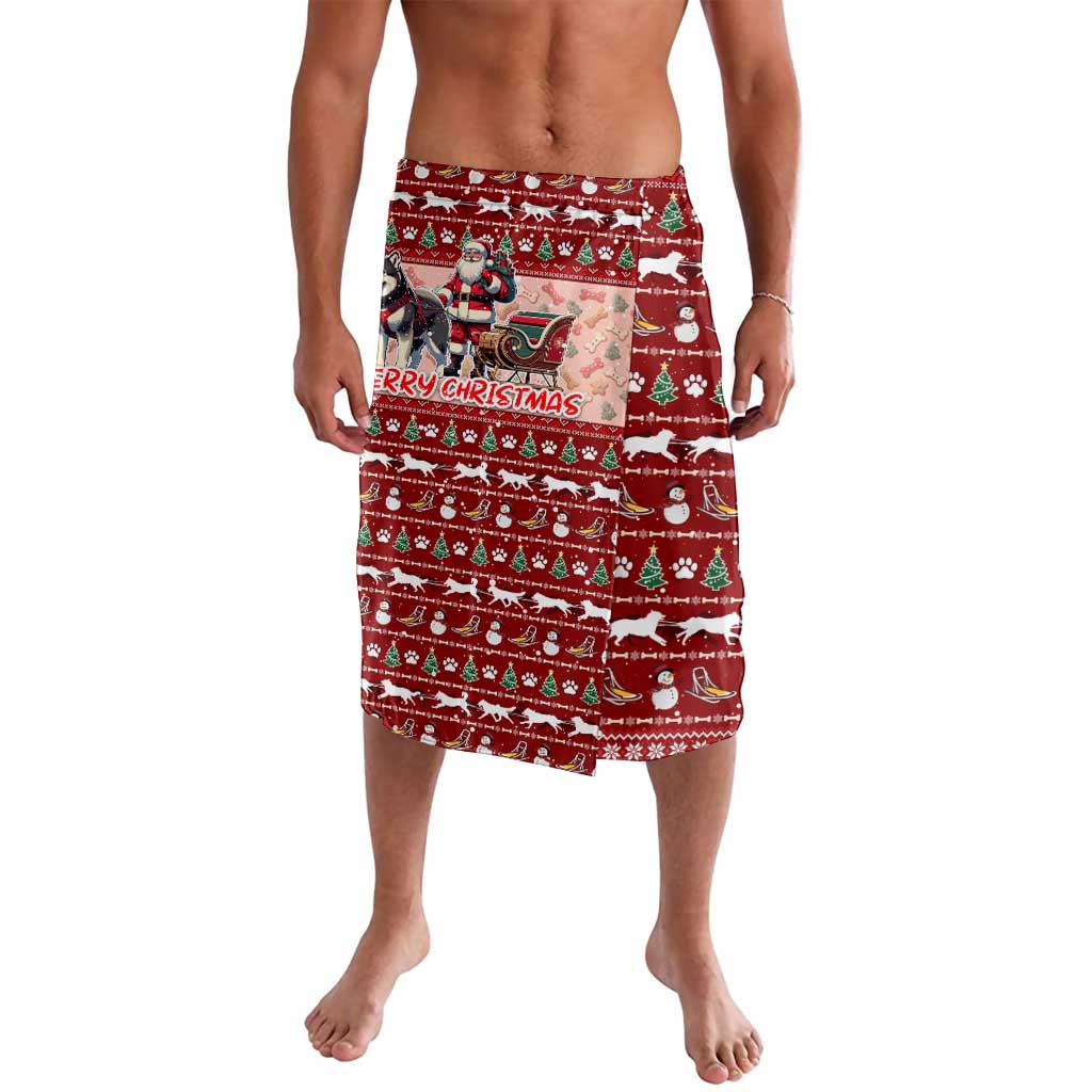 Dog Sled Christmas Lavalava Husky Sleigh Ride Design - Wonder Print Shop