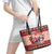 Dog Sled Christmas Leather Tote Bag Husky Sleigh Ride Design - Wonder Print Shop