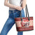 Dog Sled Christmas Leather Tote Bag Husky Sleigh Ride Design - Wonder Print Shop
