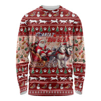 Dog Sled Christmas Long Sleeve Shirt Husky Sleigh Ride Design - Wonder Print Shop