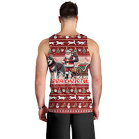 Dog Sled Christmas Men Tank Top Husky Sleigh Ride Design - Wonder Print Shop
