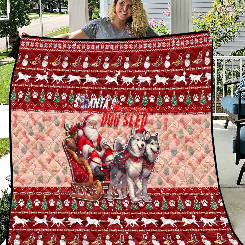 Dog Sled Christmas Quilt Husky Sleigh Ride Design - Wonder Print Shop