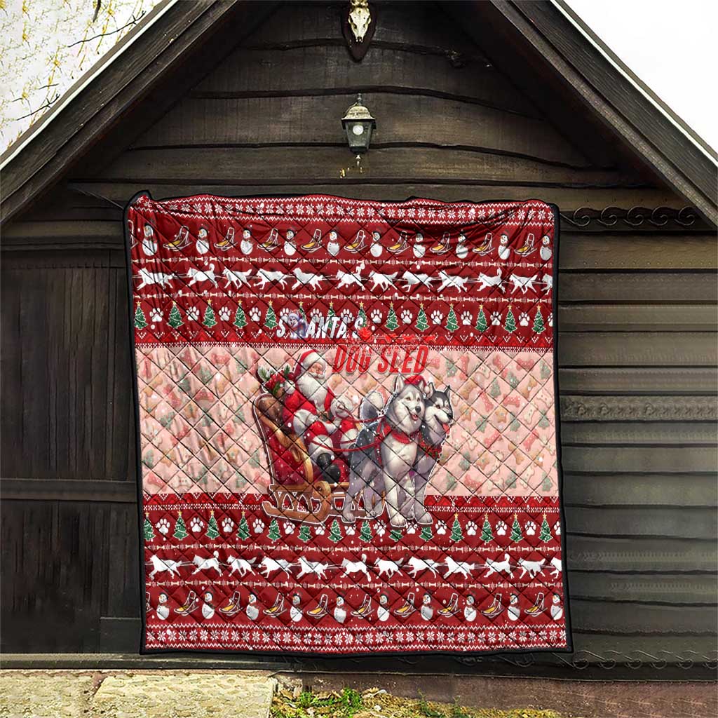 Dog Sled Christmas Quilt Husky Sleigh Ride Design - Wonder Print Shop