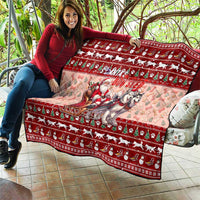 Dog Sled Christmas Quilt Husky Sleigh Ride Design - Wonder Print Shop