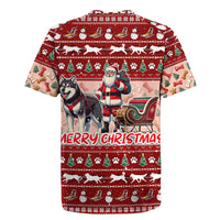Dog Sled Christmas Rugby Jersey Husky Sleigh Ride Design - Wonder Print Shop