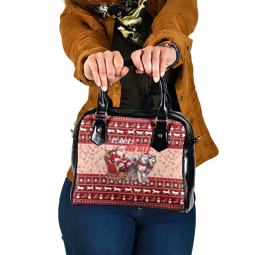 Dog Sled Christmas Shoulder Handbag Husky Sleigh Ride Design - Wonder Print Shop