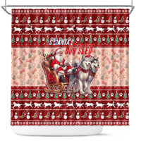 Dog Sled Christmas Shower Curtain Husky Sleigh Ride Design - Wonder Print Shop