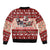 Dog Sled Christmas Sleeve Zip Bomber Jacket Husky Sleigh Ride Design - Wonder Print Shop