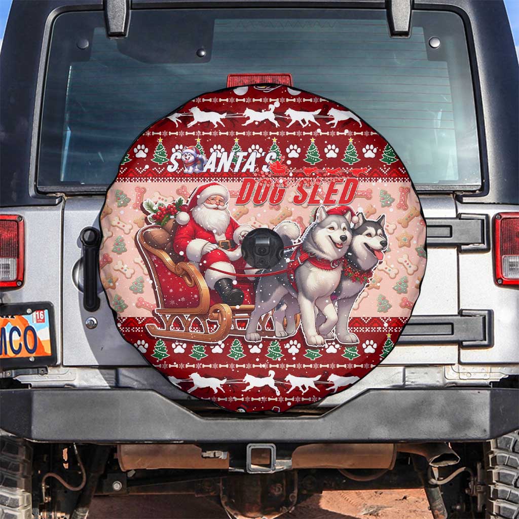 Dog Sled Christmas Spare Tire Cover Husky Sleigh Ride Design - Wonder Print Shop