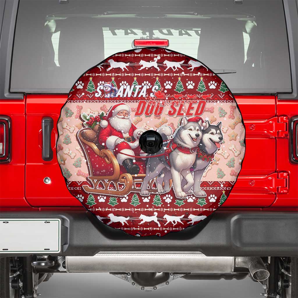 Dog Sled Christmas Spare Tire Cover Husky Sleigh Ride Design - Wonder Print Shop