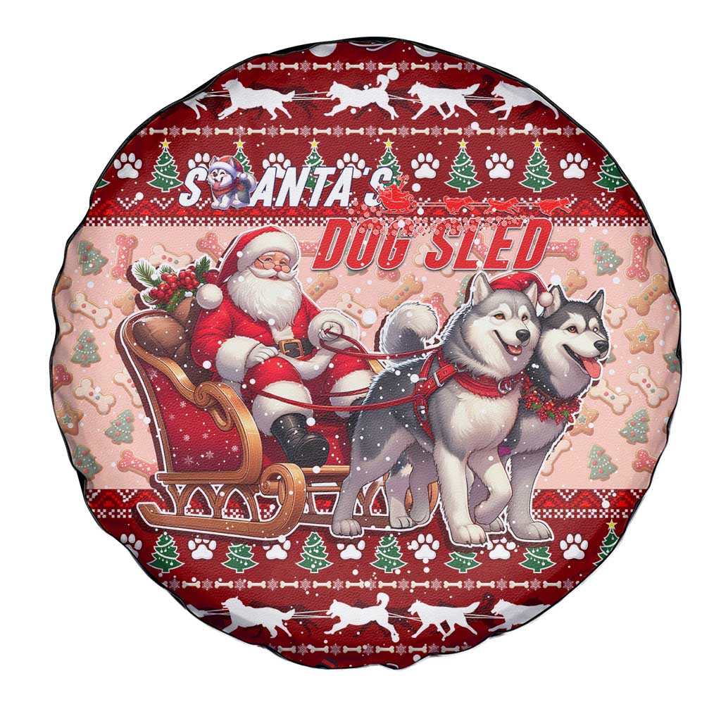 Dog Sled Christmas Spare Tire Cover Husky Sleigh Ride Design - Wonder Print Shop