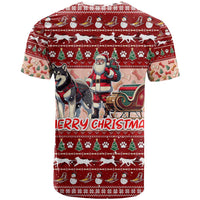 Dog Sled Christmas T Shirt Husky Sleigh Ride Design - Wonder Print Shop