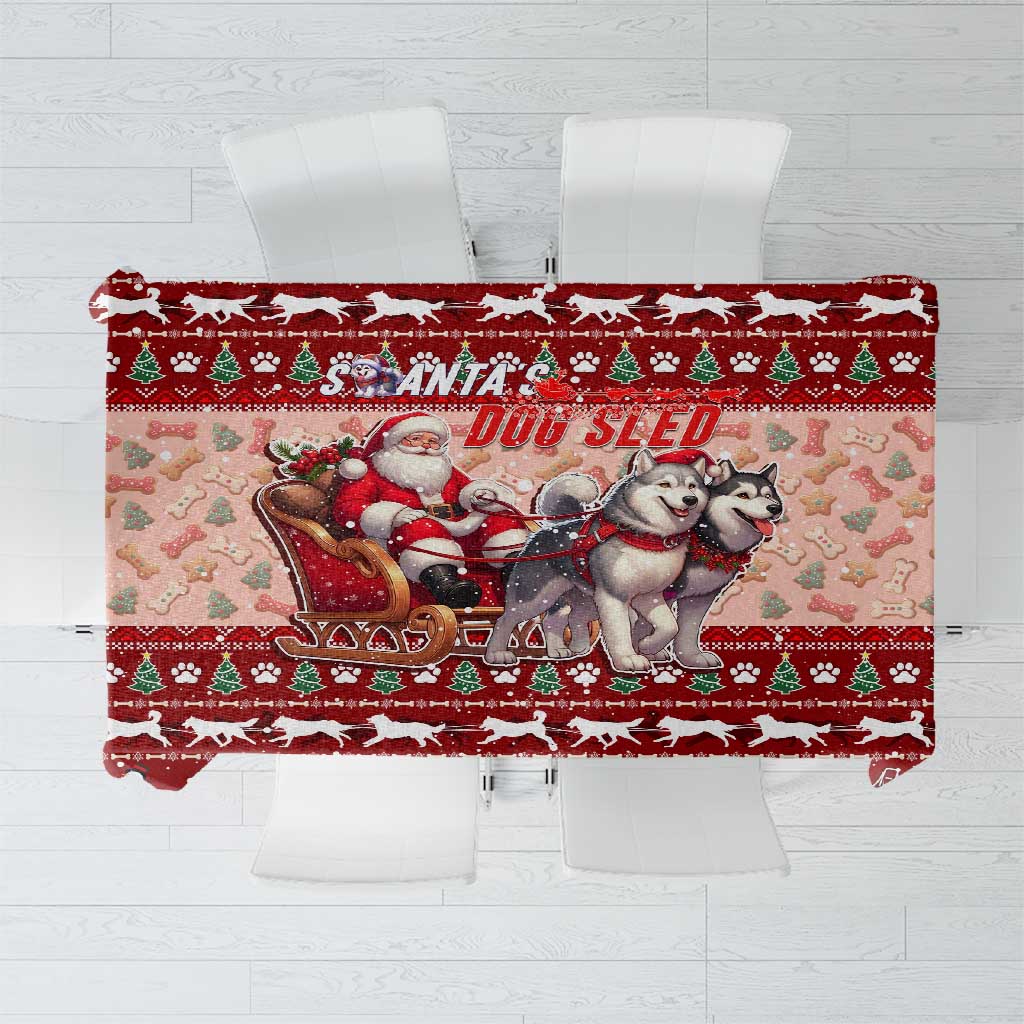 Dog Sled Christmas Tablecloth Husky Sleigh Ride Design - Wonder Print Shop
