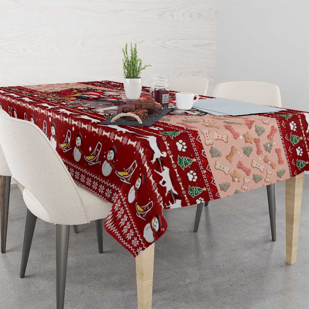 Dog Sled Christmas Tablecloth Husky Sleigh Ride Design - Wonder Print Shop