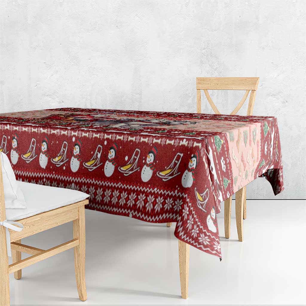 Dog Sled Christmas Tablecloth Husky Sleigh Ride Design - Wonder Print Shop