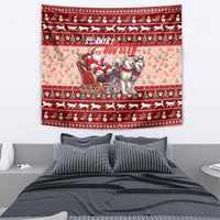 Dog Sled Christmas Tapestry Husky Sleigh Ride Design - Wonder Print Shop