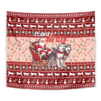 Dog Sled Christmas Tapestry Husky Sleigh Ride Design - Wonder Print Shop