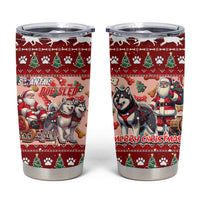 Dog Sled Christmas Tumbler Cup Husky Sleigh Ride Design - Wonder Print Shop