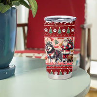 Dog Sled Christmas Tumbler Cup Husky Sleigh Ride Design - Wonder Print Shop