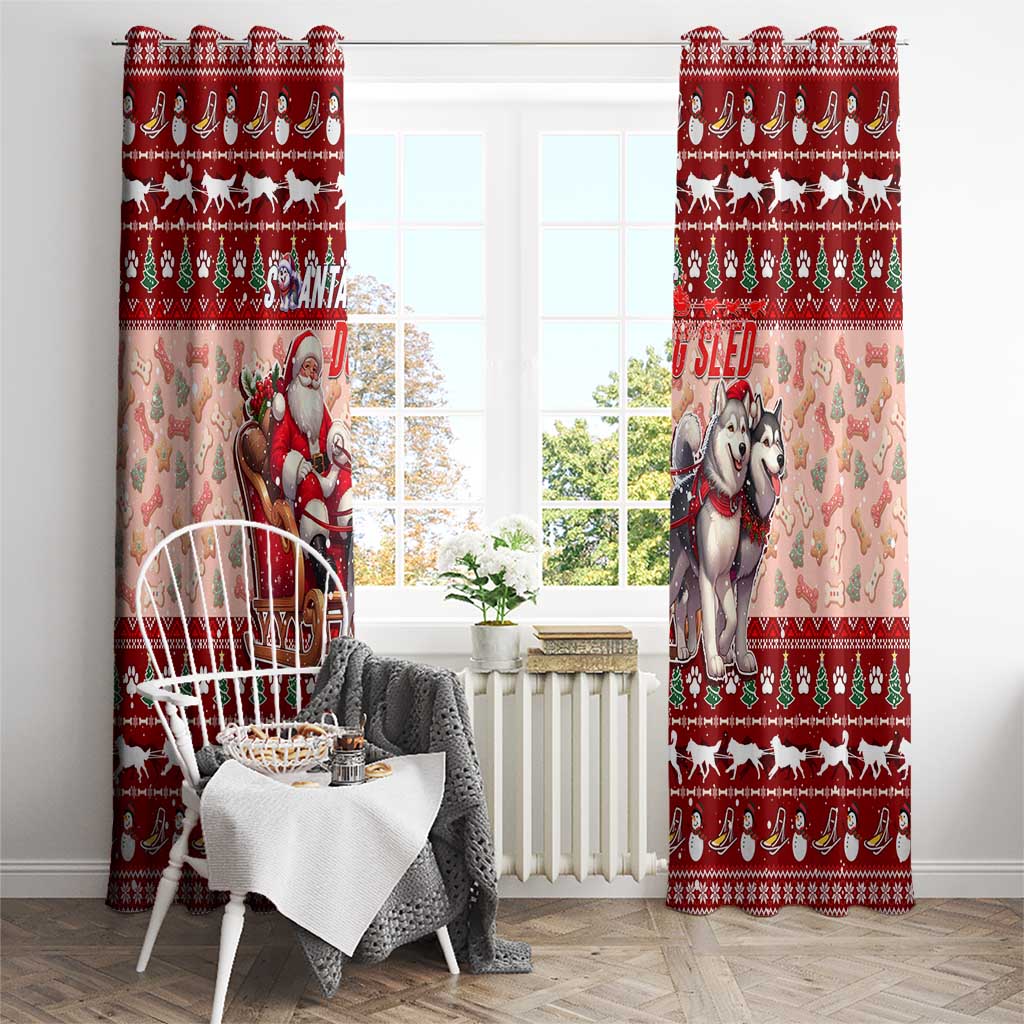 Dog Sled Christmas Window Curtain Husky Sleigh Ride Design - Wonder Print Shop