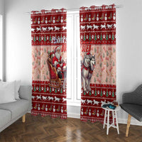 Dog Sled Christmas Window Curtain Husky Sleigh Ride Design - Wonder Print Shop