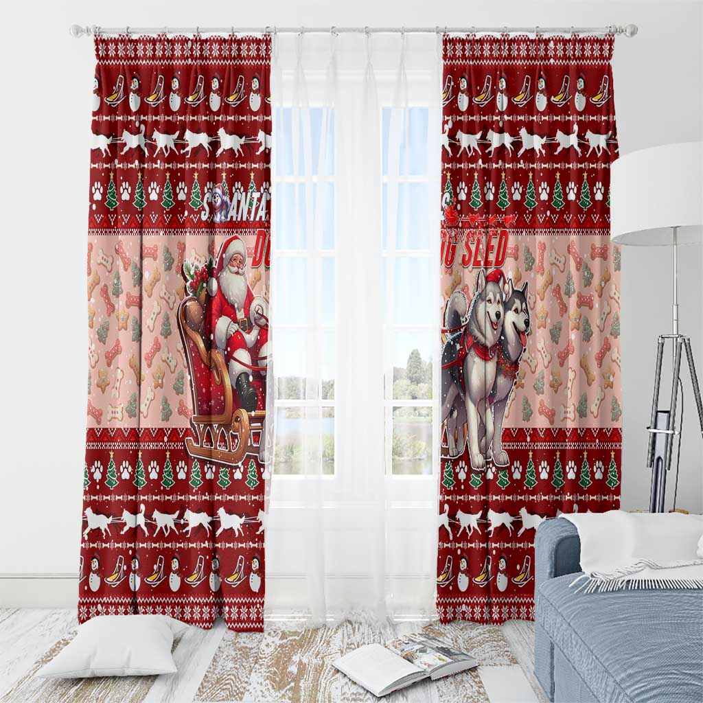 Dog Sled Christmas Window Curtain Husky Sleigh Ride Design - Wonder Print Shop