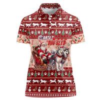 Dog Sled Christmas Women Polo Shirt Husky Sleigh Ride Design - Wonder Print Shop